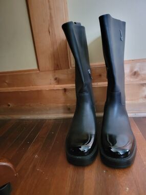 PAIGE Black Tall Zip-Up Men's Boots